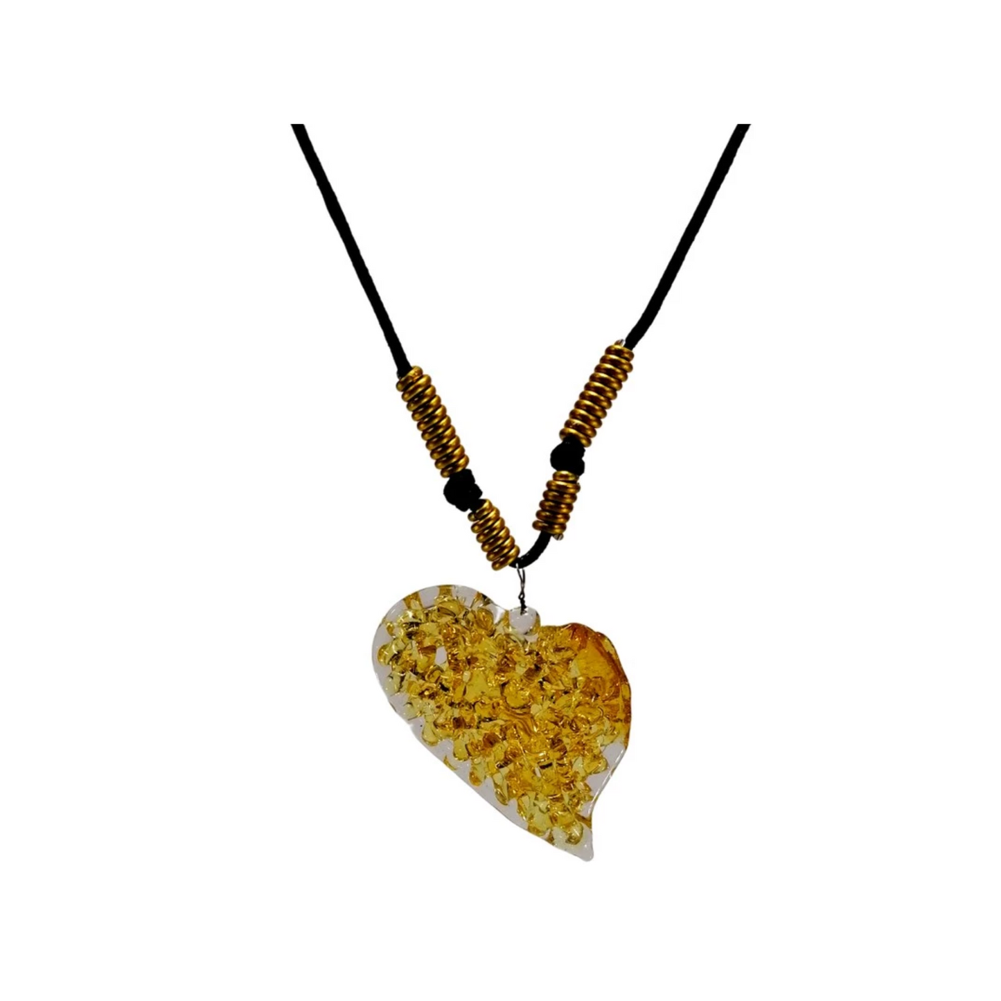 Heart Slanted Crochet Pendant Couple Necklace