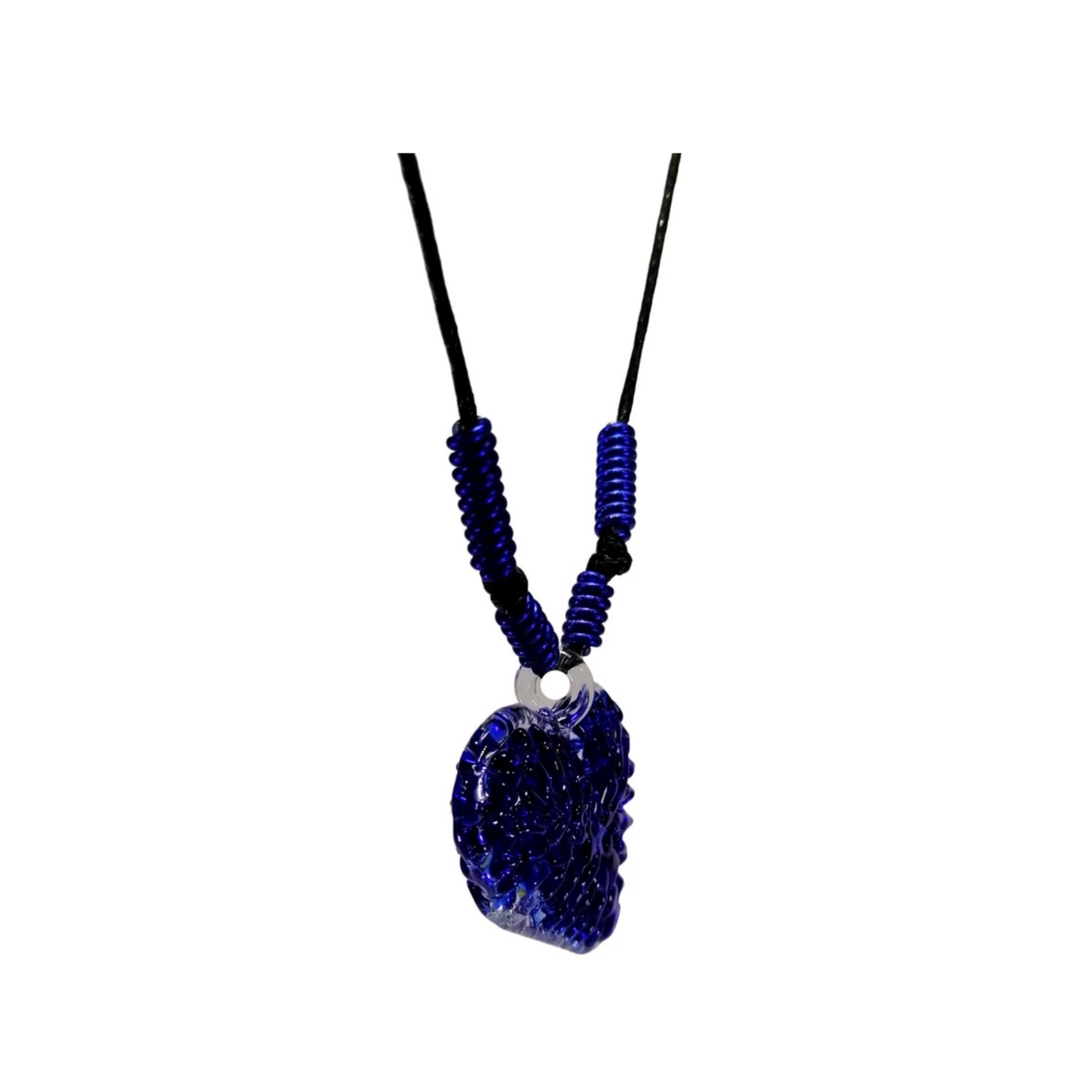 Heart Slanted Crochet Pendant Couple Necklace