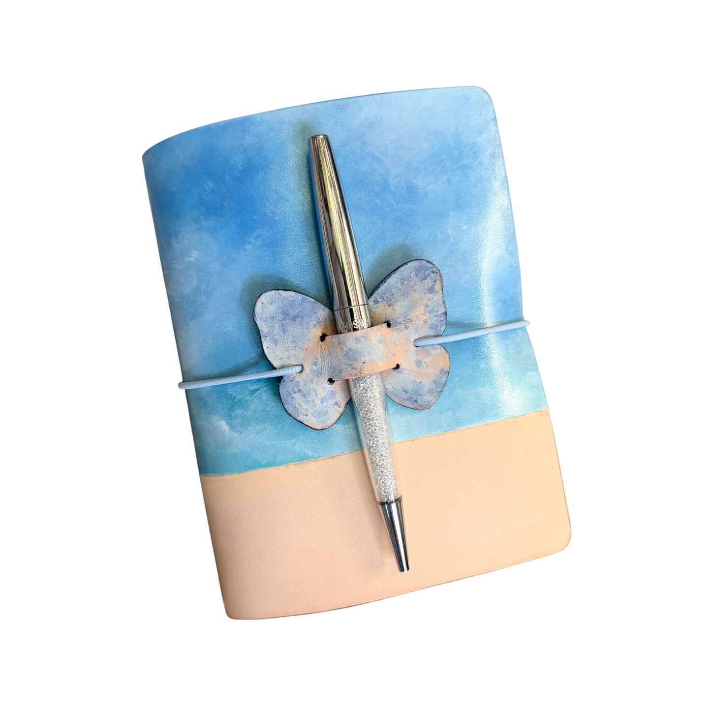 Hand-Painted, Hand-Stitched Leather Journal & Traveler's Notebook Cover | Still Sky