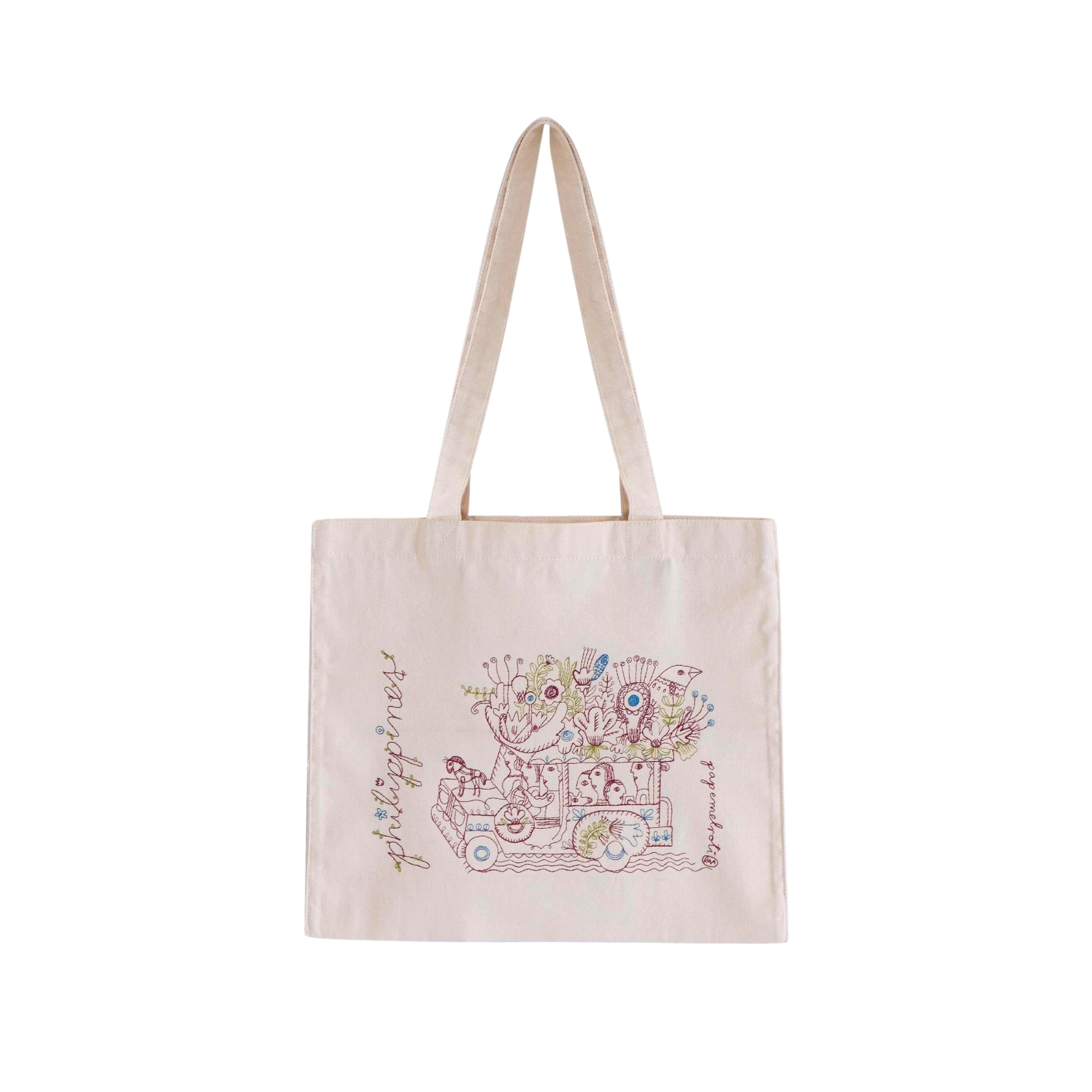 Floral Philippine Jeepney Canvas Bag