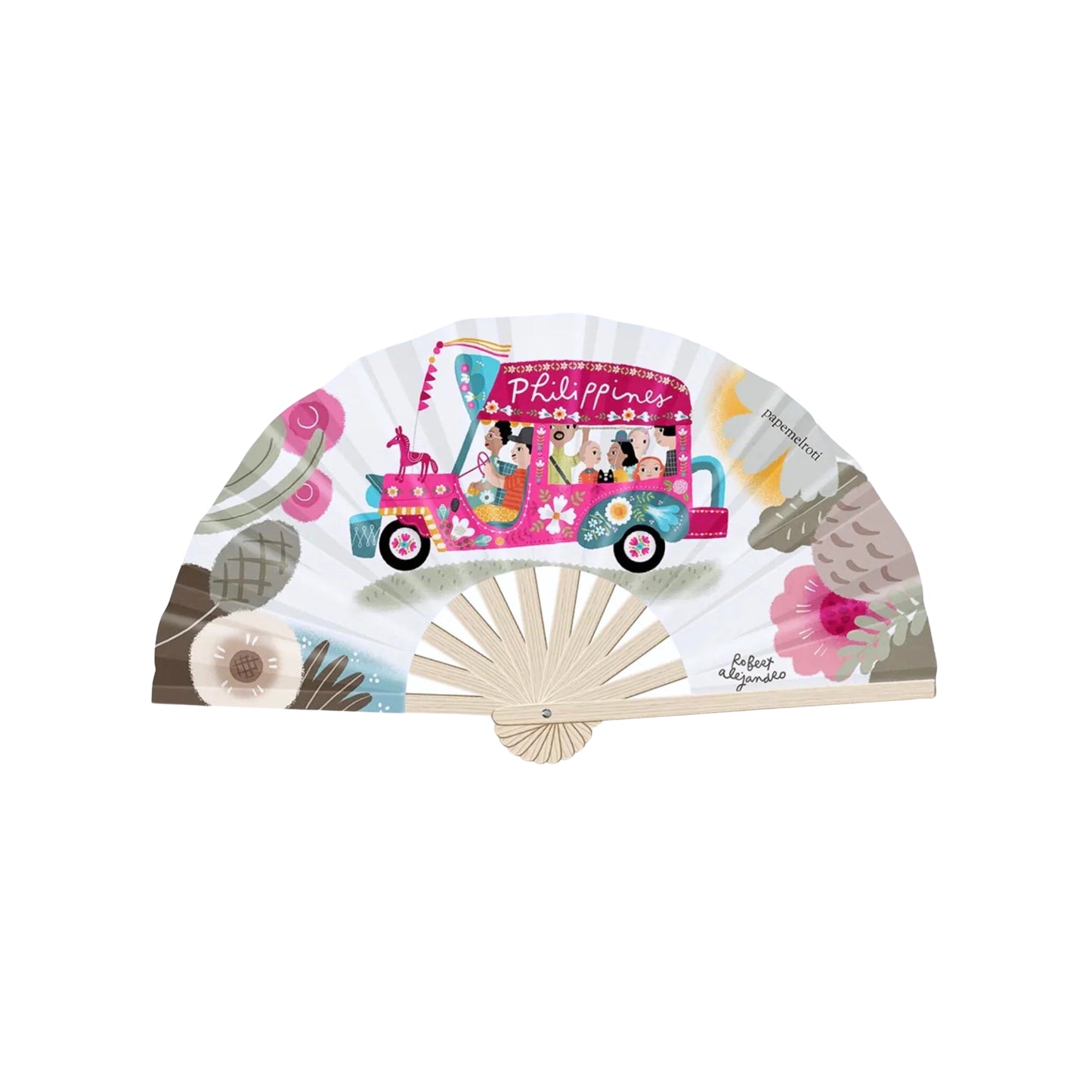 Philippine Jeepney Fan (Floral Pink)