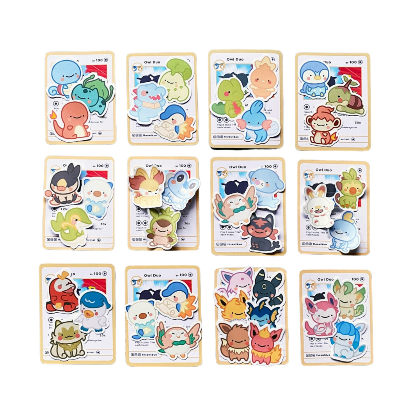 Pokemon Starters Gen 1-9 Arceus Sticker Pack 1