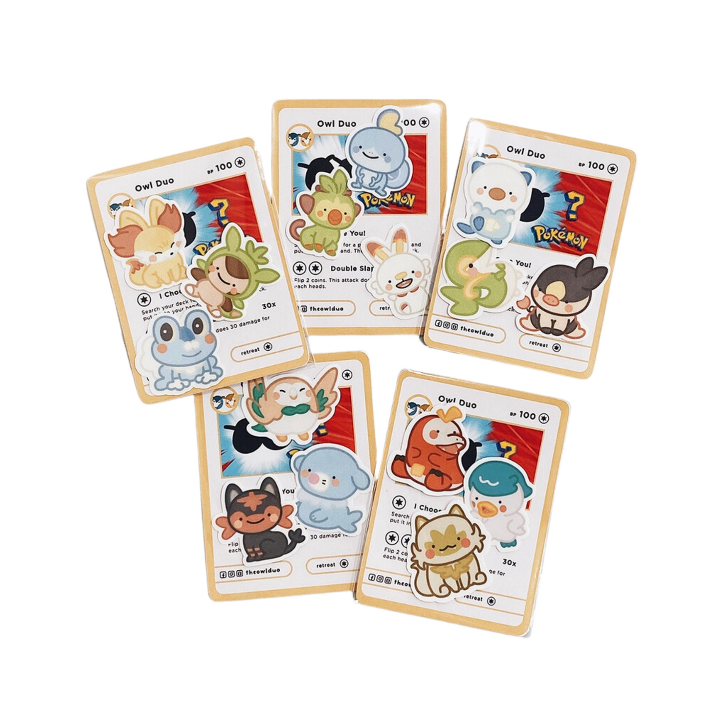 Pokemon Starters Gen 1-9 Arceus Sticker Pack 2