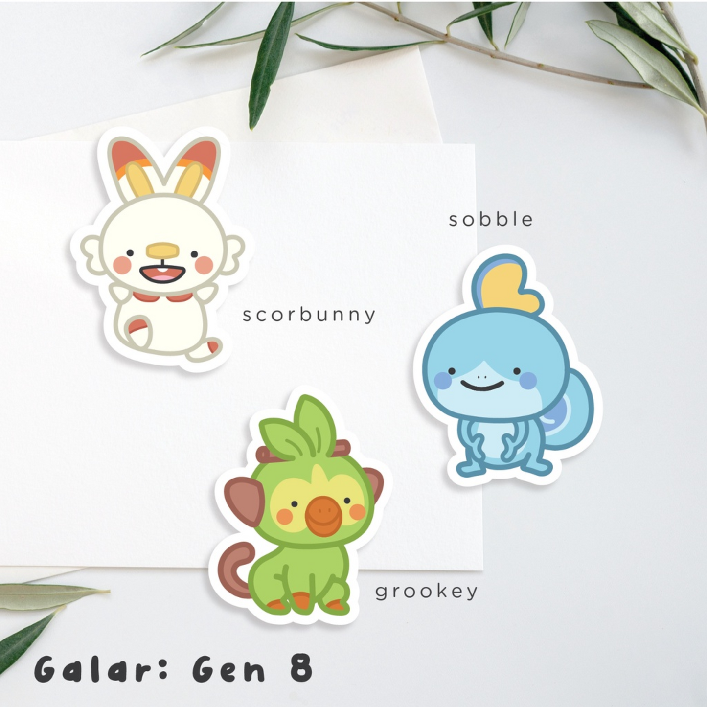 Pokemon Starters Gen 1-9 Arceus Sticker Pack Galar: Gen 8