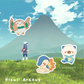 Pokemon Starters Gen 1-9 Arceus Sticker Pack Hisui: Arceus