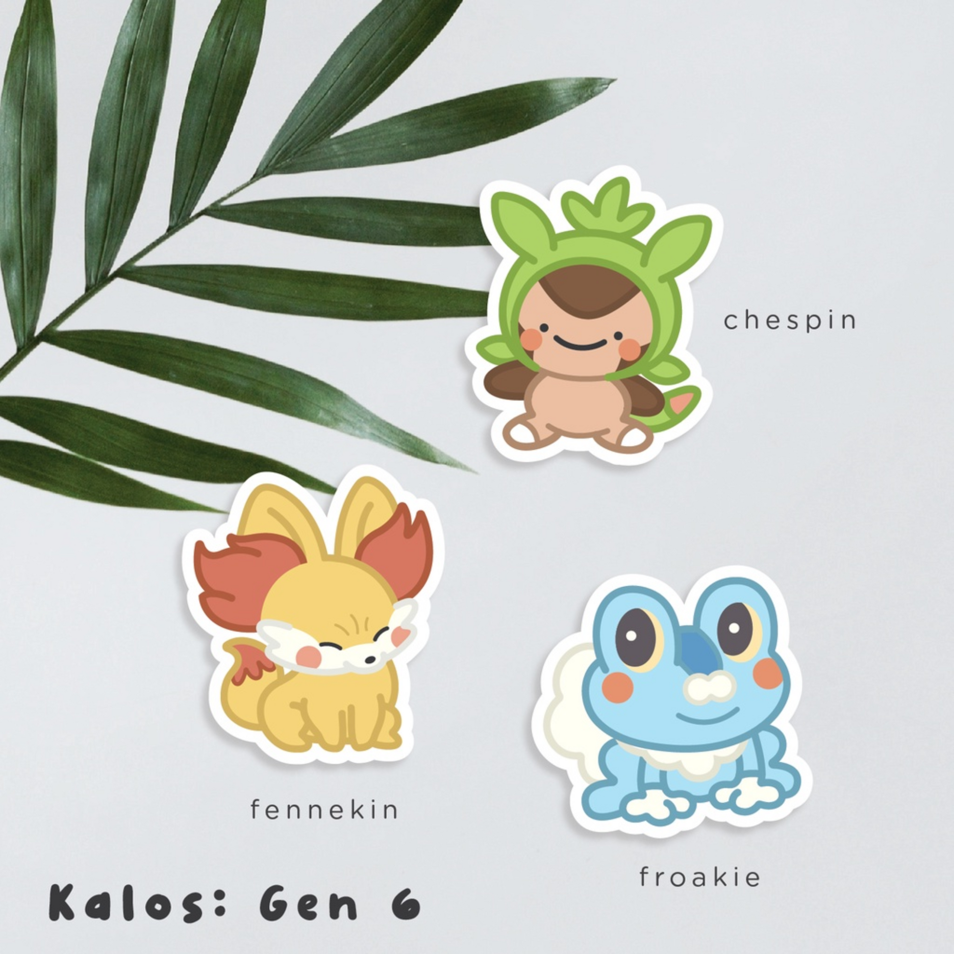 Pokemon Starters Gen 1-9 Arceus Sticker Pack Kalos: Gen 6