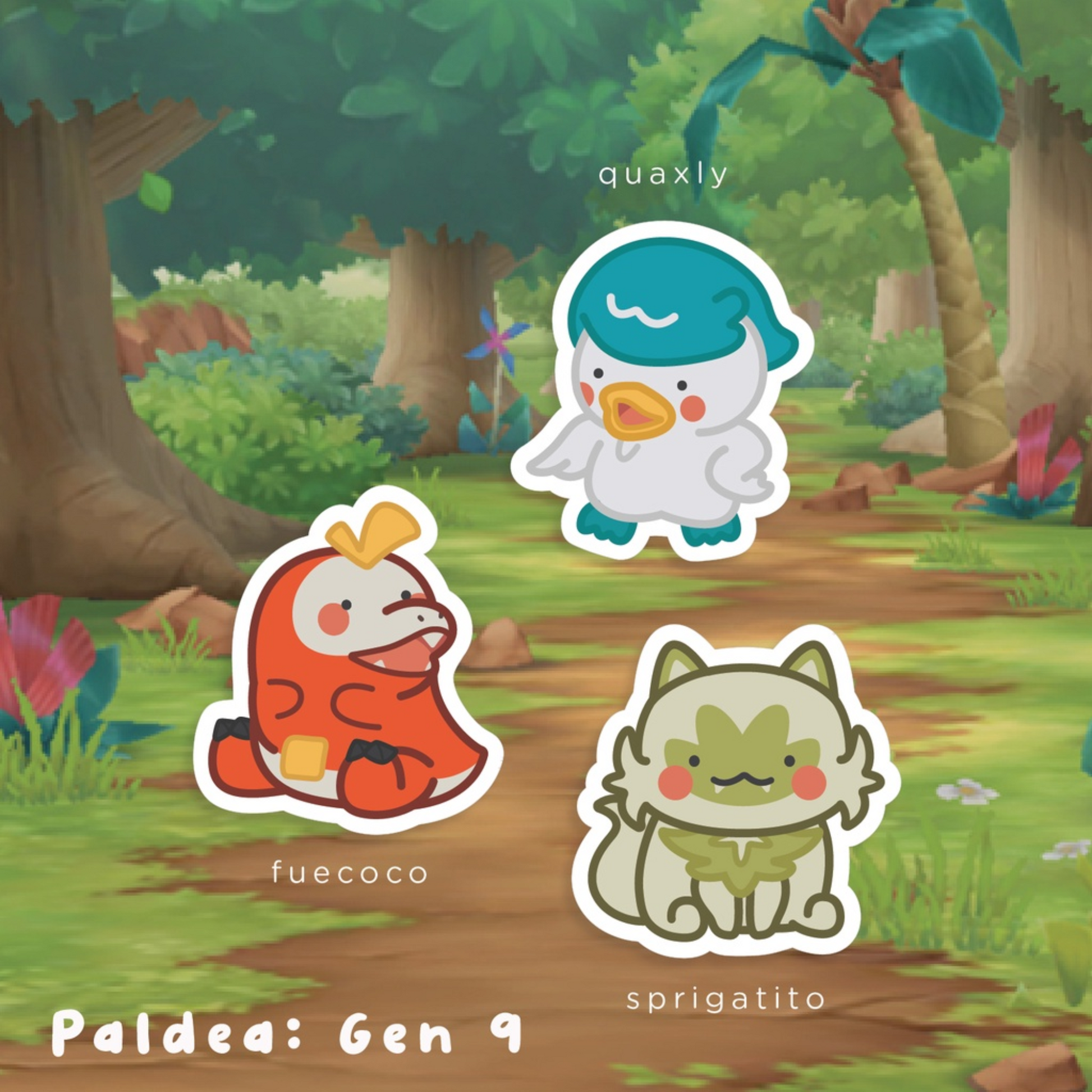 Pokemon Starters Gen 1-9 Arceus Sticker Pack Paldea: Gen 9