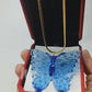 Glass Butterfly Pendant With 18k Gold Chain