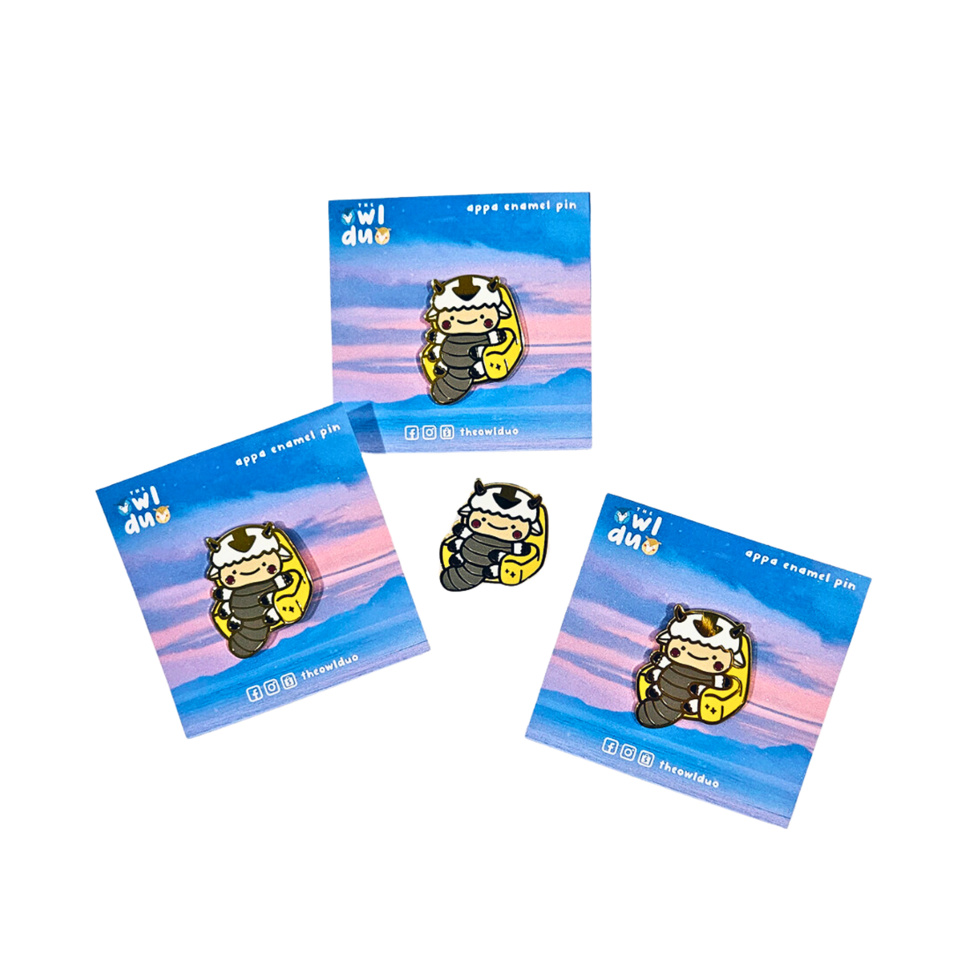 The Owl Duo Priscilla and Sarah Cheung Pokemon and Avatar Enamel Pin Brooch Badge Appa