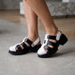 Evy Fisherman Mules (White & Black)