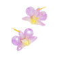 Purple Orchid Preserved Earrings