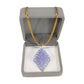 Diamond Crochet Glass Pendant Necklace 18k Gold Chain Jewelry Box
