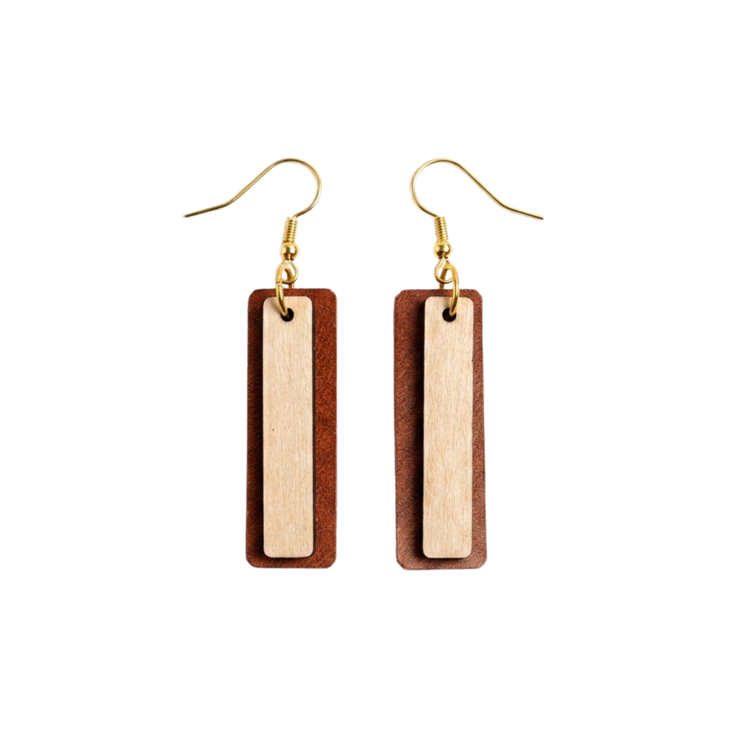 "Aura" Wood x Leather Earrings