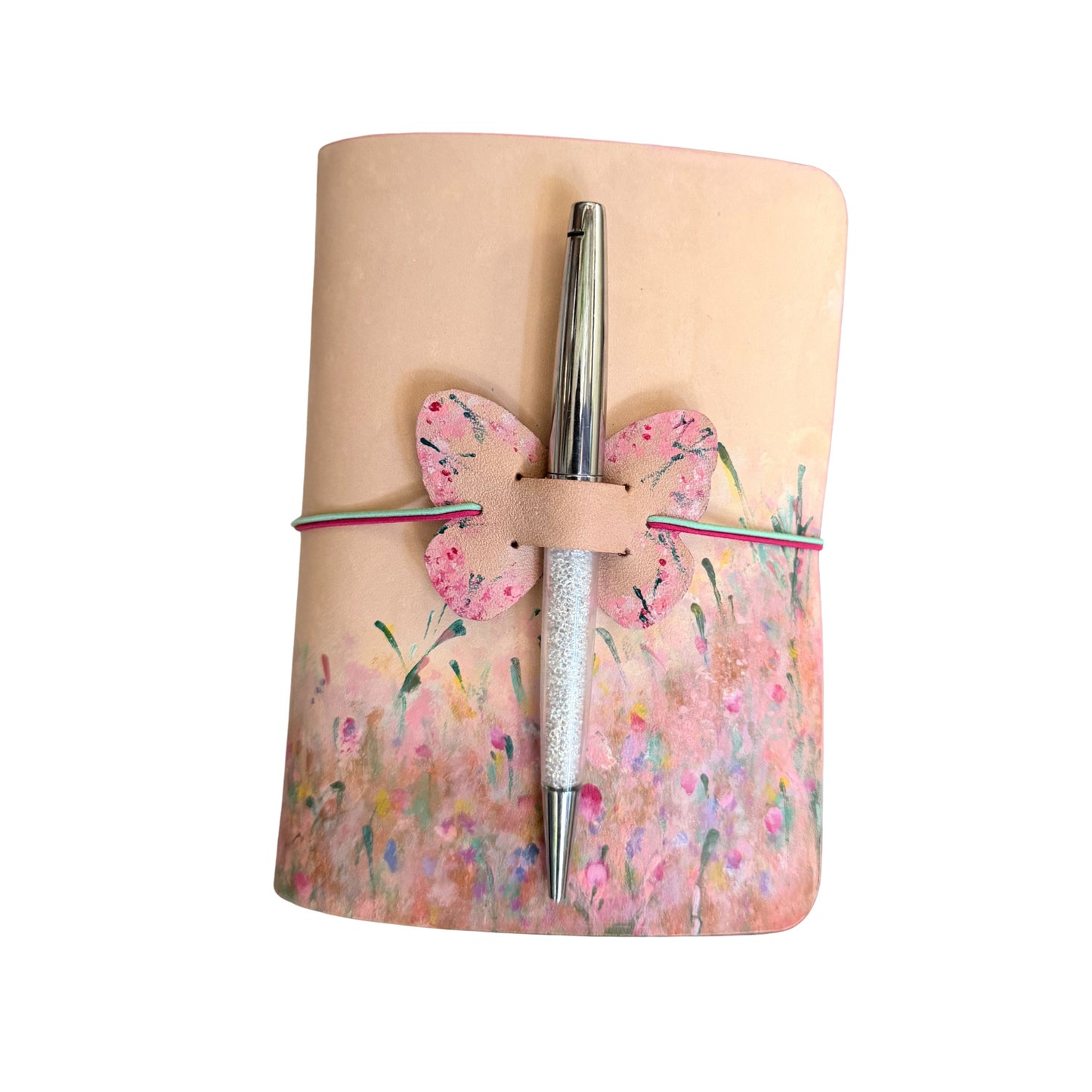 Hand-Painted, Hand-Stitched Leather Journal & Traveler's Notebook Cover | Blooms