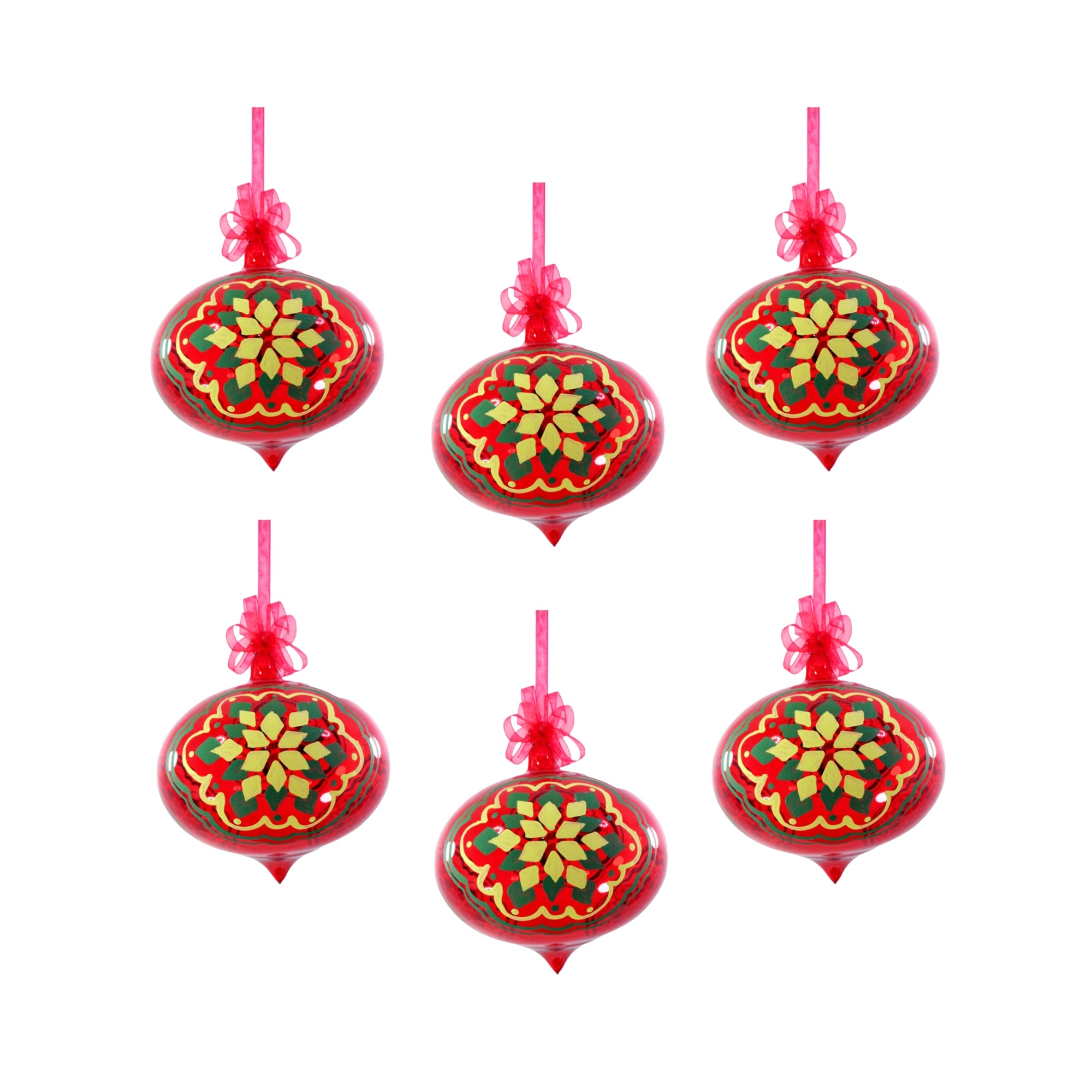 Red Glass Christmas Ornaments Set Of 6 Likhaan red-glass-christmas-ornaments-set-of-6-likhaan