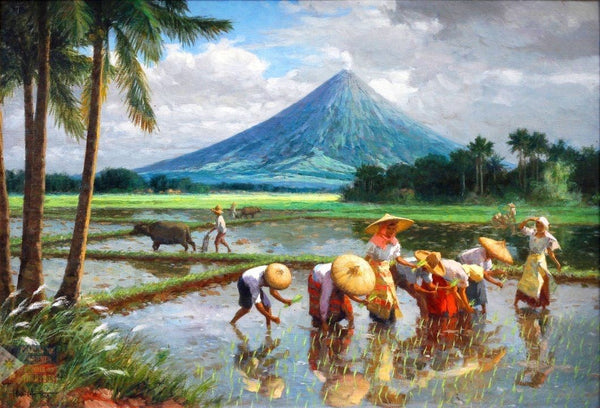 Rice planting painting 