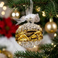 Crochet Glass Christmas Ball Ornaments with Gold Leafing