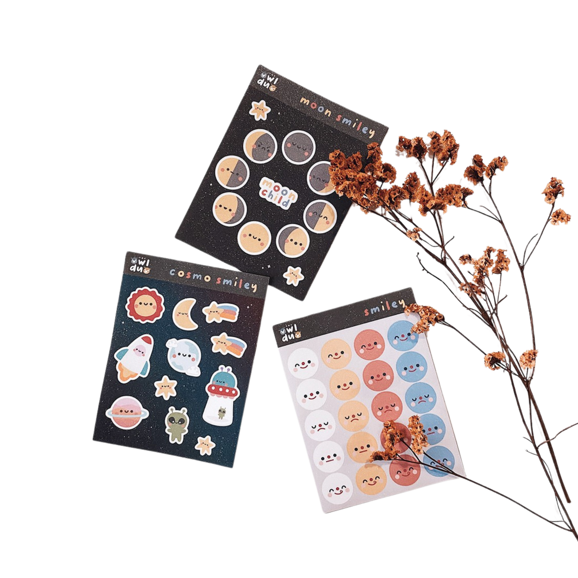 Smiley Glittered Peel Off Stickers by Priscilla & Sarah Cheung
