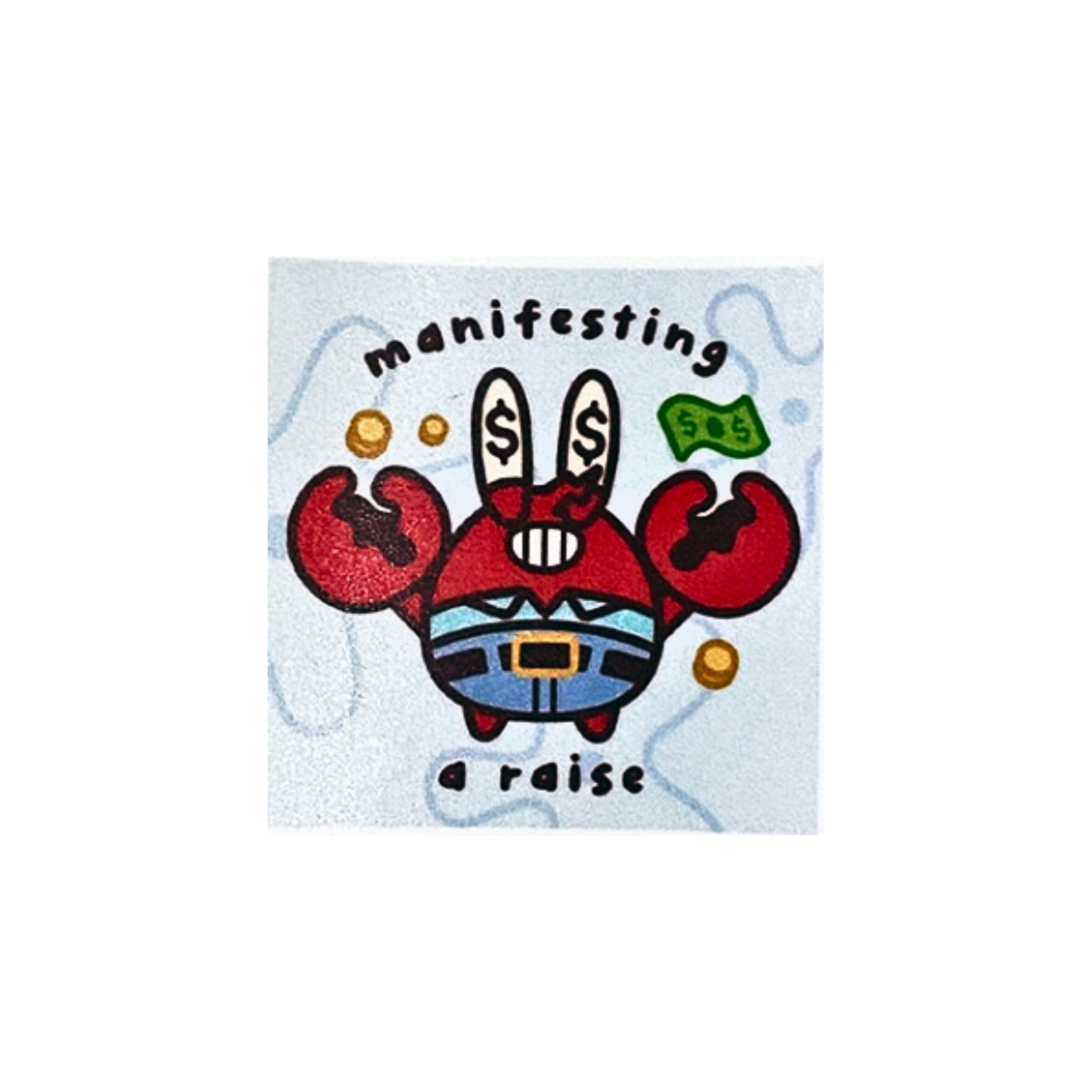 Solo Big Spongebob Memes Waterproof Stickers by Priscilla and Sarah Cheung Mr. Krabs
