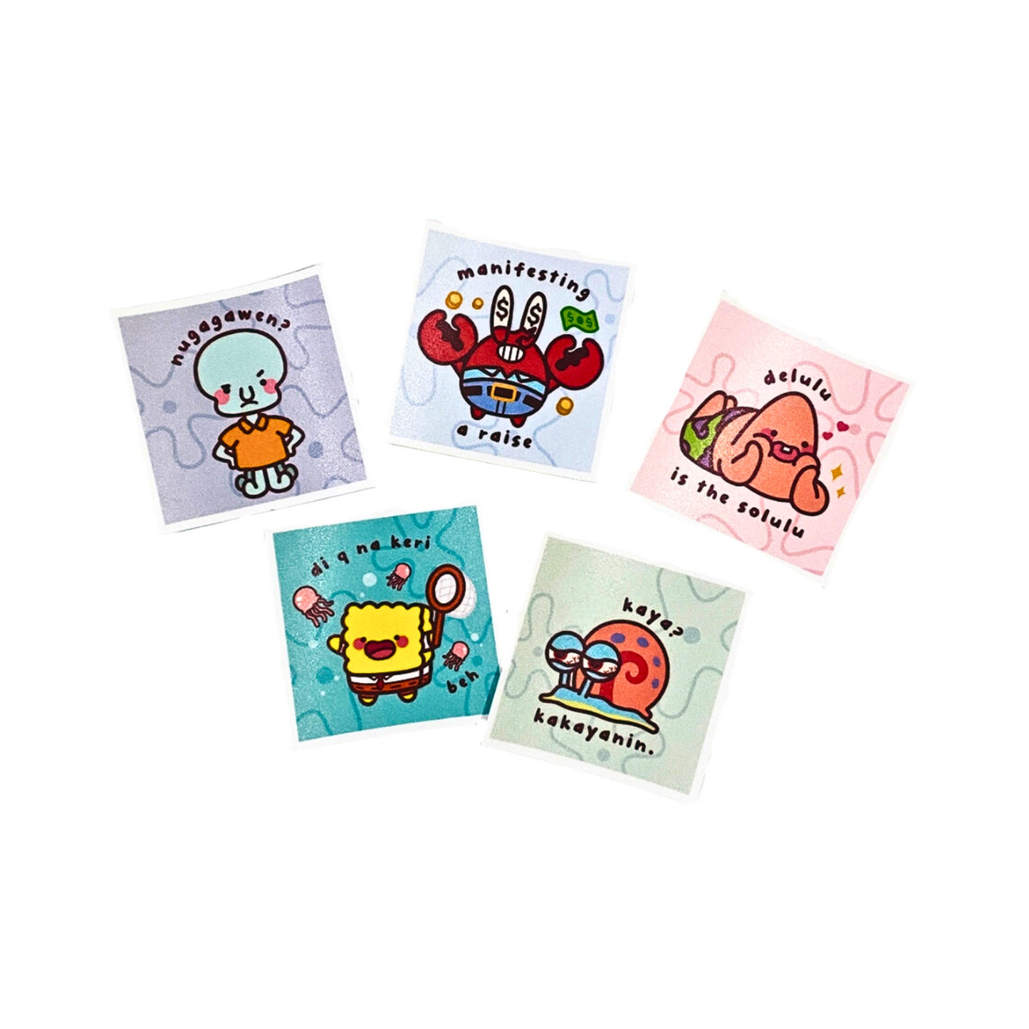 Solo Big Spongebob Memes Waterproof Stickers by Priscilla and Sarah Cheung 