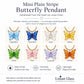 Plain Stripe Mini Butterfly Pendant 18k Gold Necklace