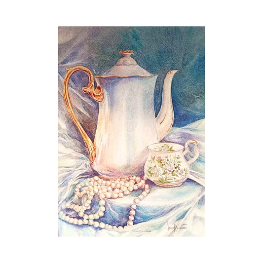 Still Life with Royal Albert: Rainbow and Blue Sonnet