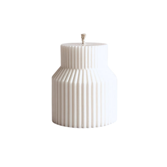 Ribbed Flat Candle