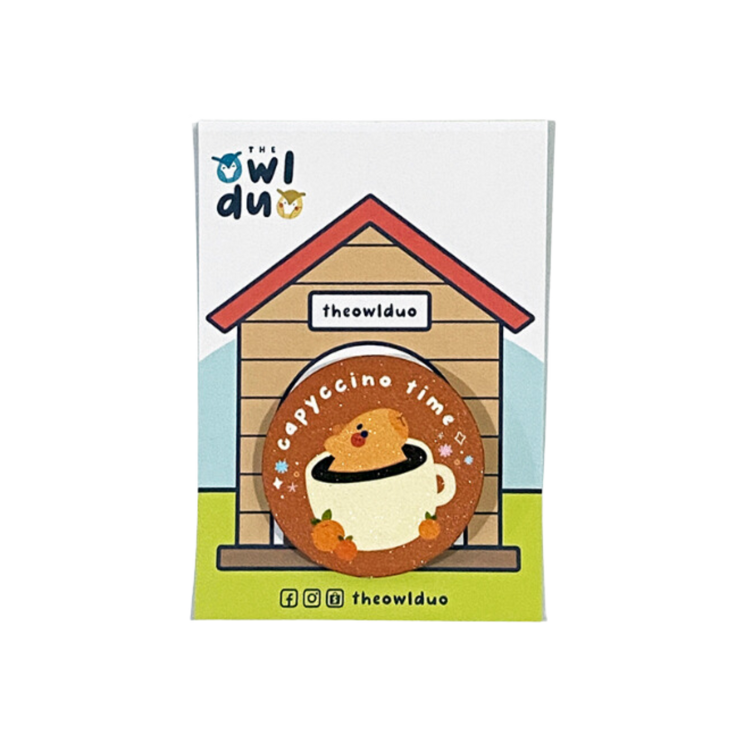The Owl Duo Priscilla and Sarah Cheung Animal Button Pins Capybara