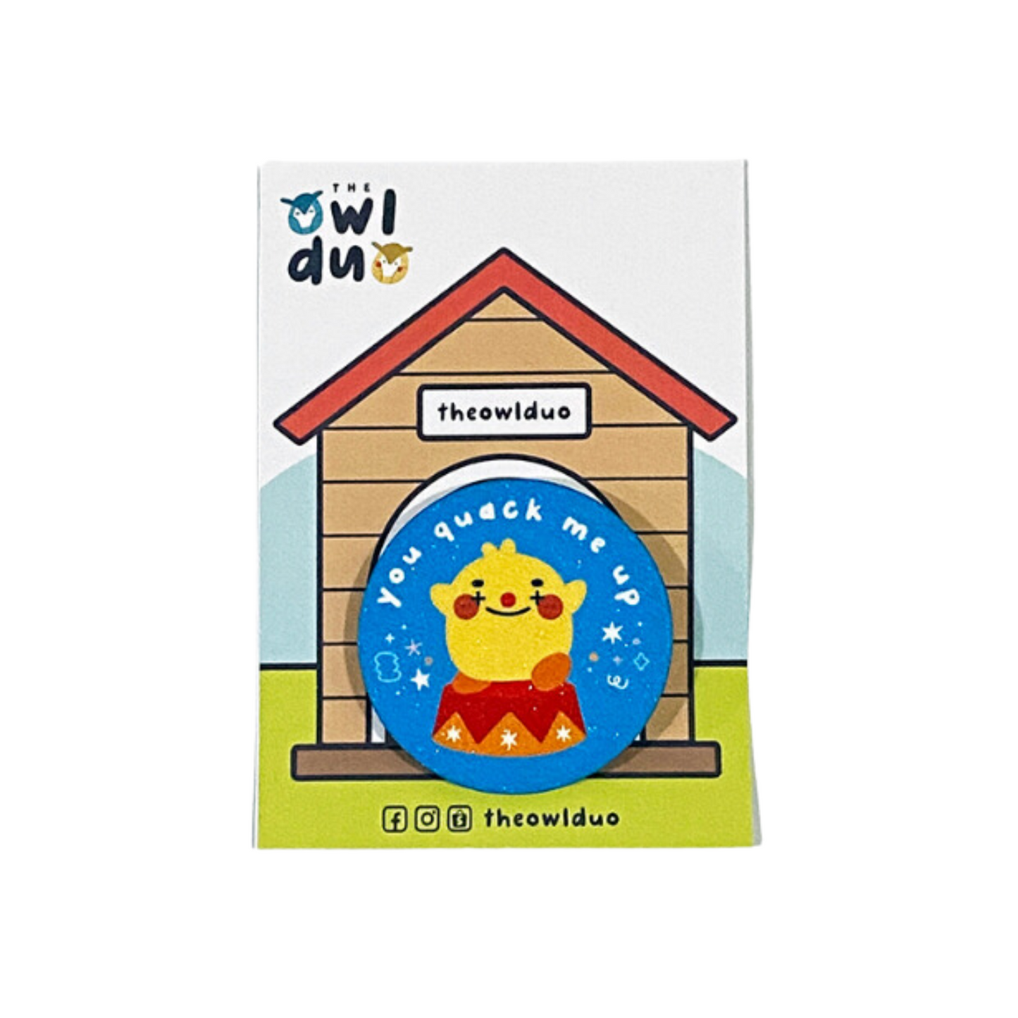 The Owl Duo Priscilla and Sarah Cheung Animal Button Pins Clown Duck