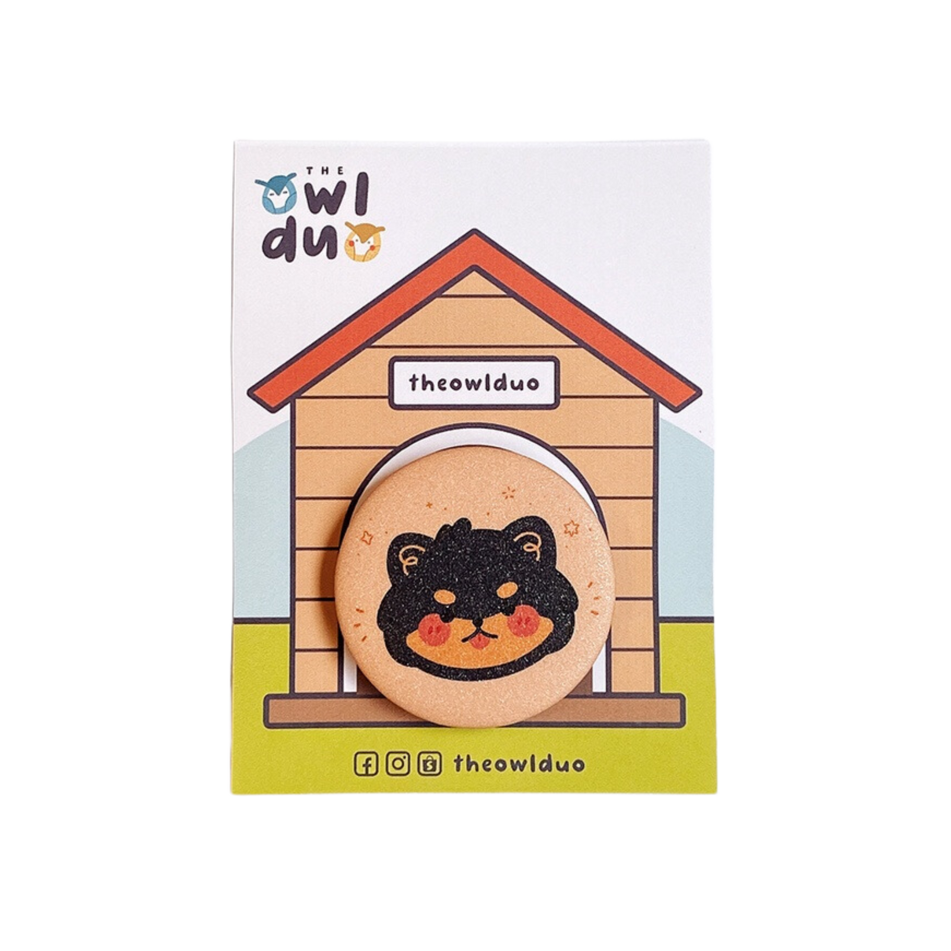 The Owl Duo Priscilla and Sarah Cheung Animal Button Pins Pom