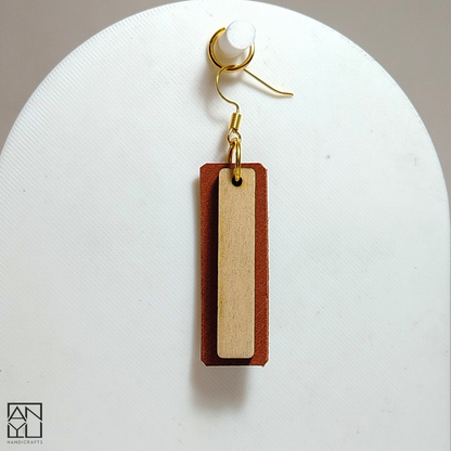 "Aura" Wood x Leather Earrings