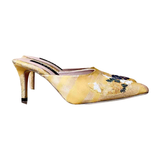 Vintage Yellow Pointed Toe Mule