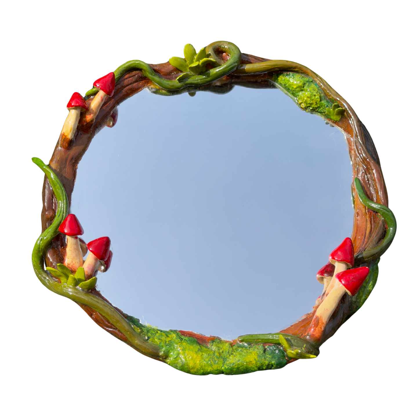 Mushroom Clay Mirror