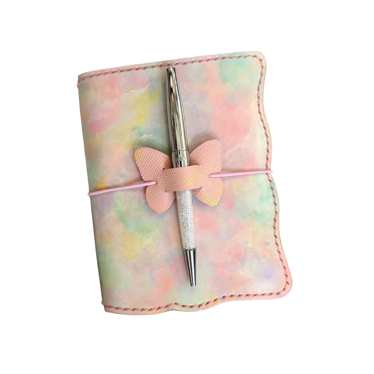 Hand-Painted, Hand-Stitched Leather Journal & Traveler's Notebook Cover | Garden Light