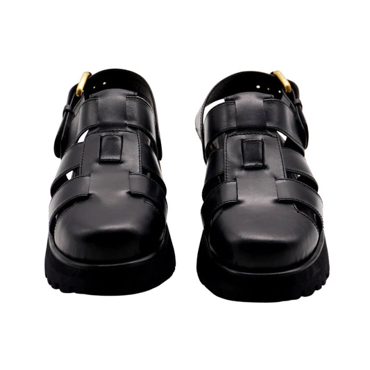 Evy Fisherman Mules (Black)